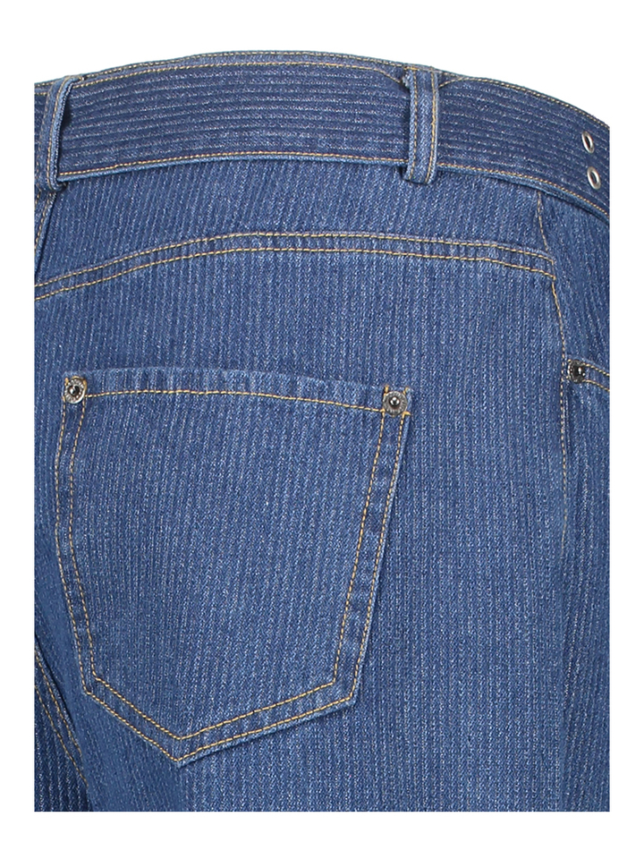 Blauwe loose fit broek met riem detail Co'Couture