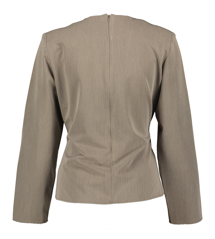 Bruine bloes met knoop detail Co'Couture