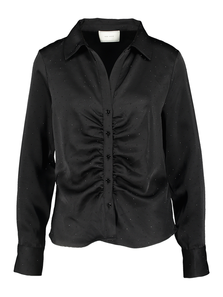 Zwarte feestelijke jurk met strass detail Christy Neo Noir