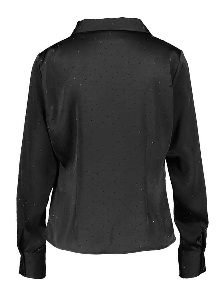 Zwarte feestelijke jurk met strass detail Christy Neo Noir