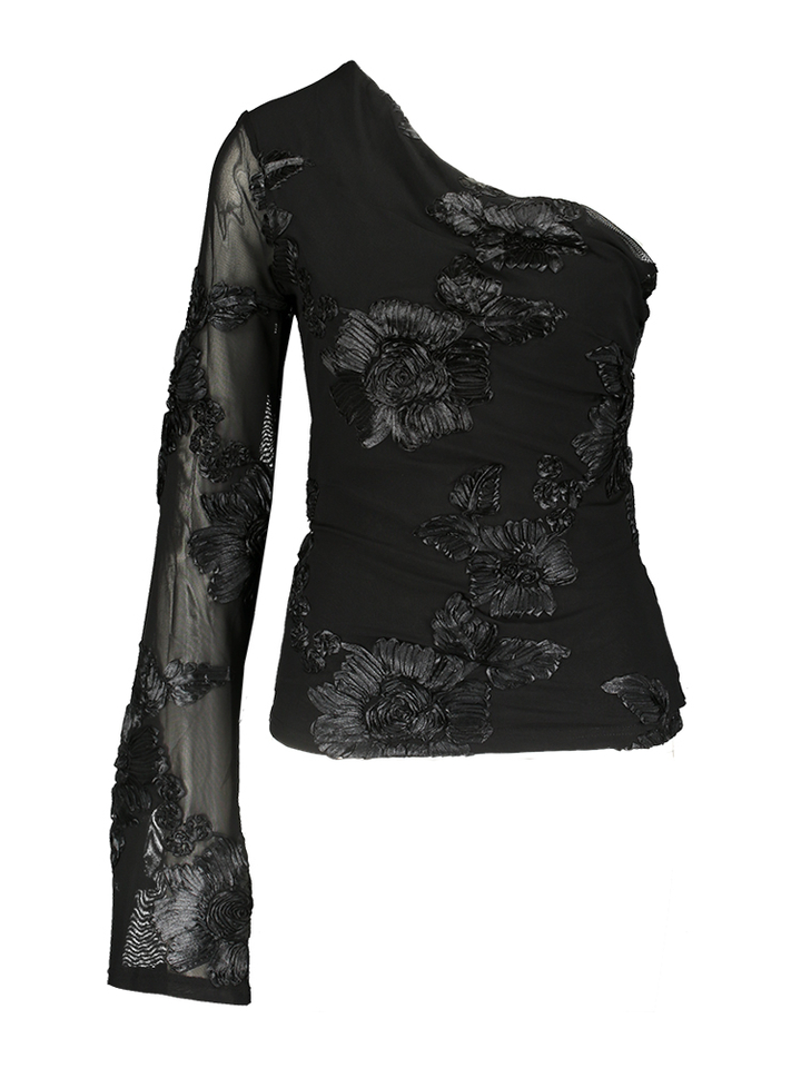 Zwart off shoulder top Friana Neo Noir