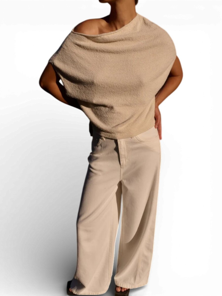 Beige trui met boothals Azai Club L'avenir 