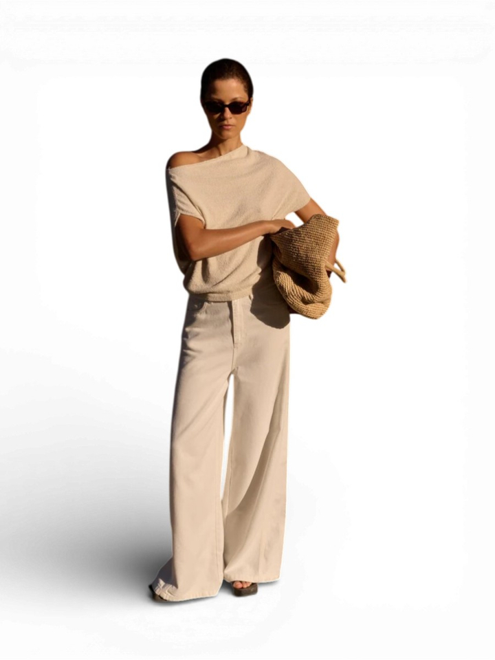 Beige trui met boothals Azai Club L'avenir 