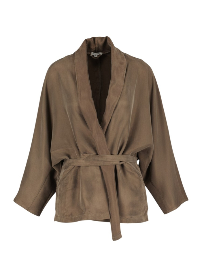 Chocoladebruine vest met lint Yeno CLub L'avenir