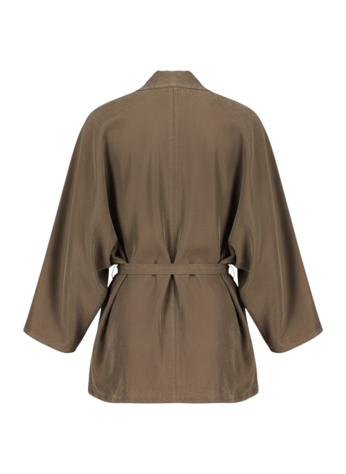 Chocoladebruine vest met lint Yeno CLub L'avenir