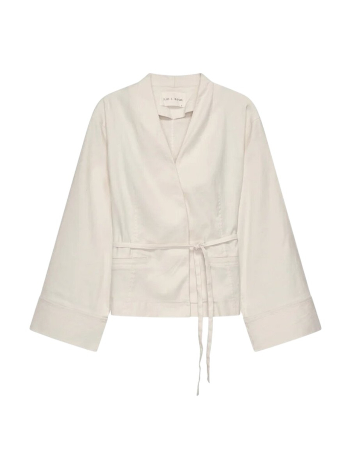 Beige linnen vest met omslag Seleyn Club L'avenir 