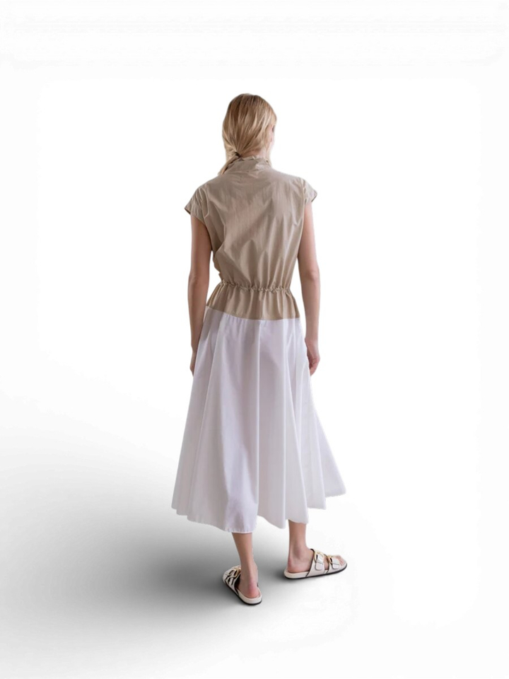 Beige kleed met ritssluiting Psophia 