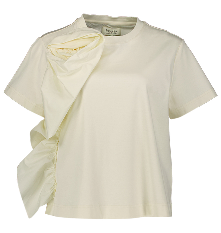 Ecru T-shirt met detail Psophia 