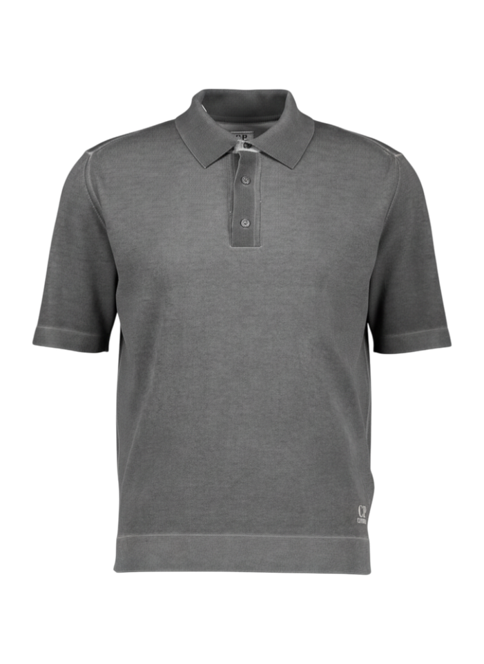 Grijze polo korte mouw met logo Cp Company