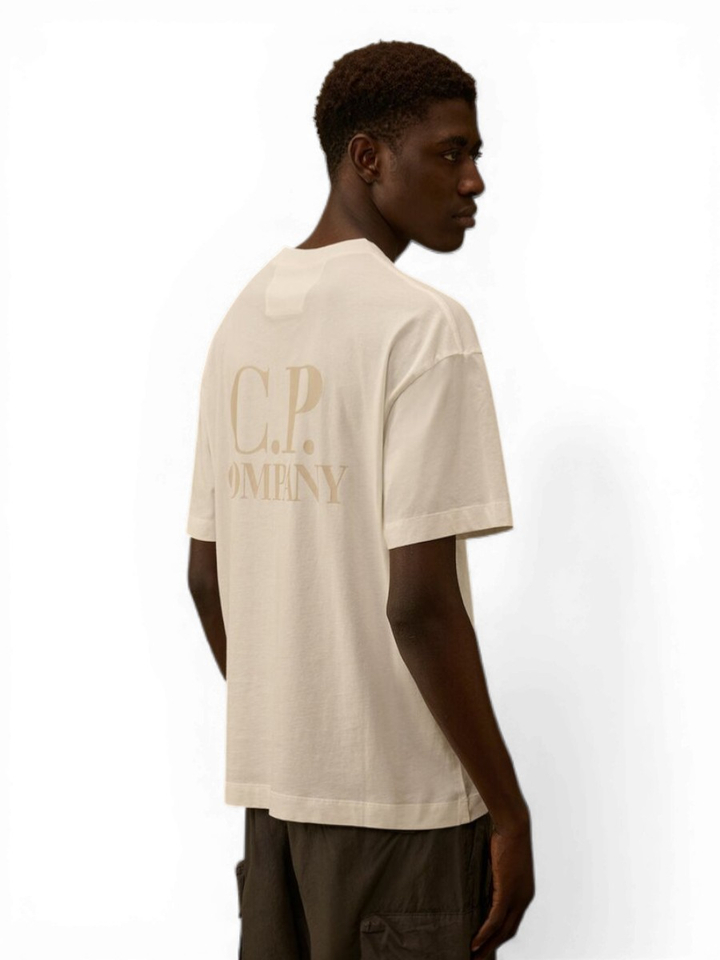Witte t-shirt met print op rugzijde CP Company 