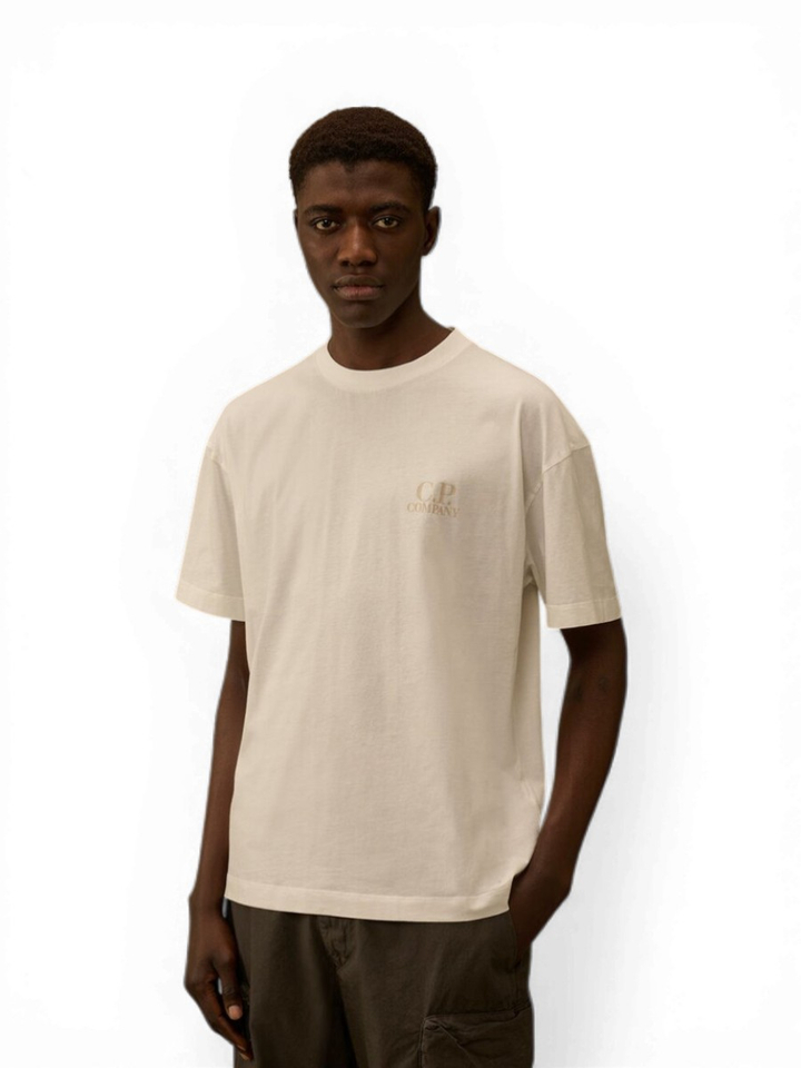 Witte t-shirt met print op rugzijde CP Company 