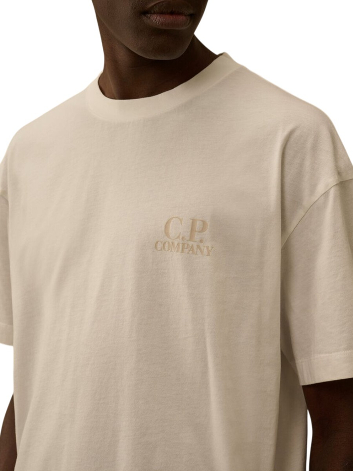 Witte t-shirt met print op rugzijde CP Company 