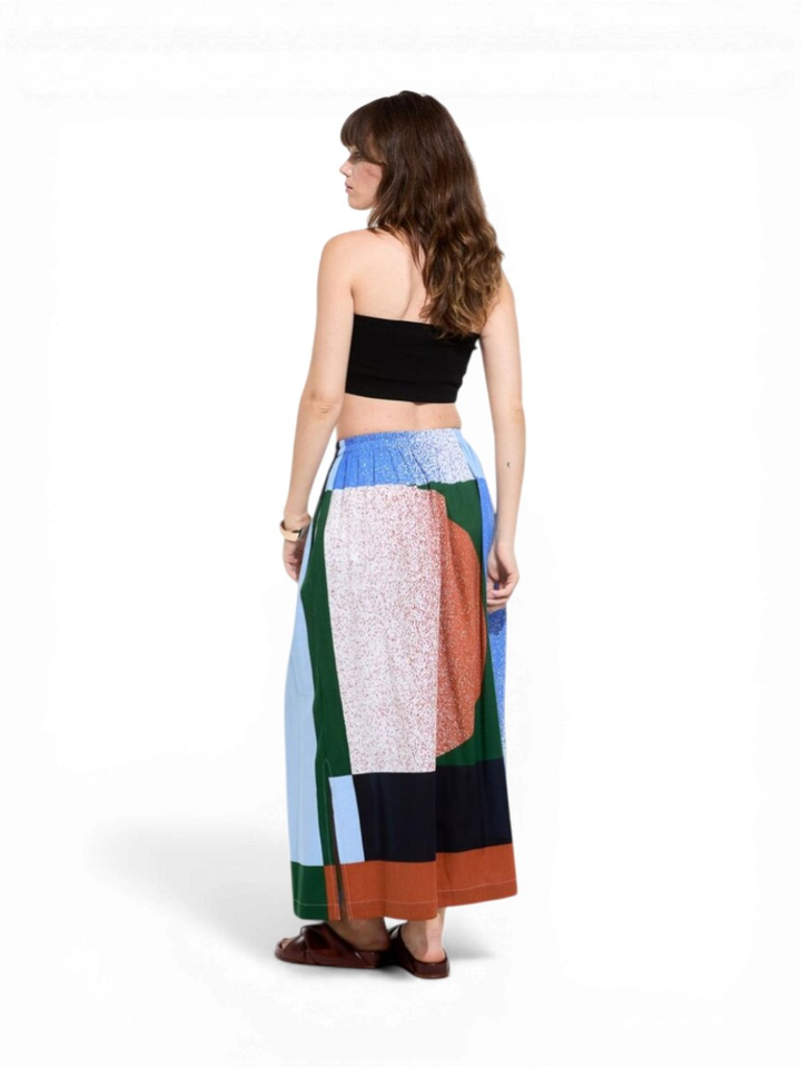 Blauwe rok met print Juliette Sunrise Ma Poesie