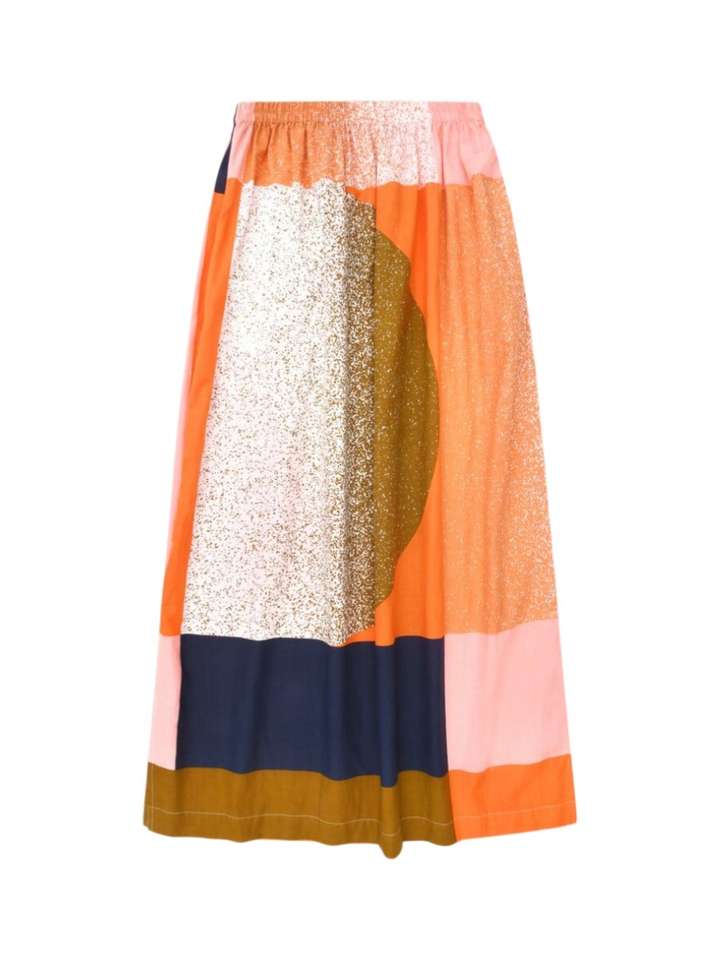 Oranje rok met print Juliette Sunrise Ma Poesie