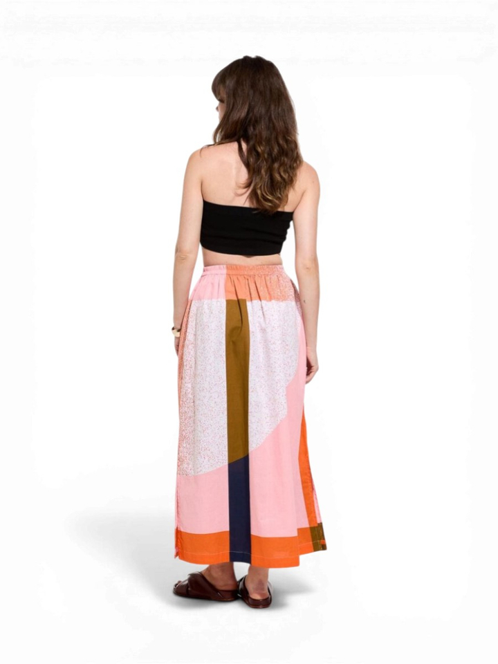 Oranje rok met print Juliette Sunrise Ma Poesie