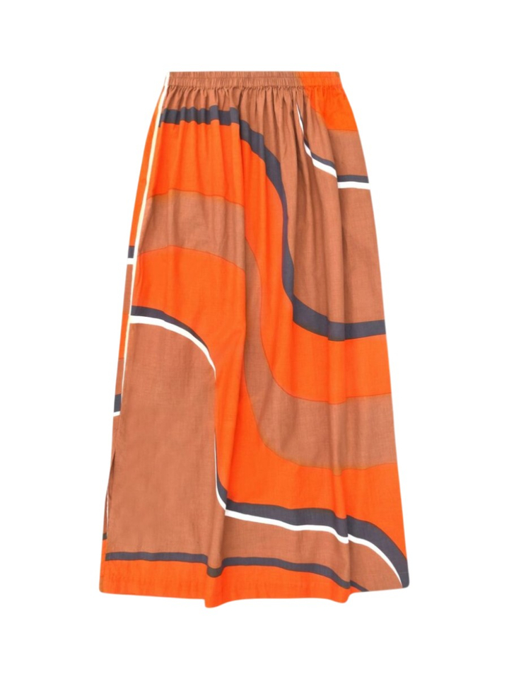 Oranje bruine rok met print Juliette Madone Ma Poesie