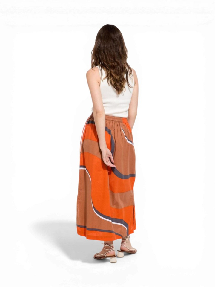 Oranje bruine rok met print Juliette Madone Ma Poesie