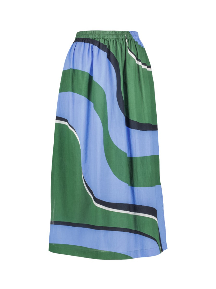 Groen blauwe rok met print Juliette Madone Ma Poesie
