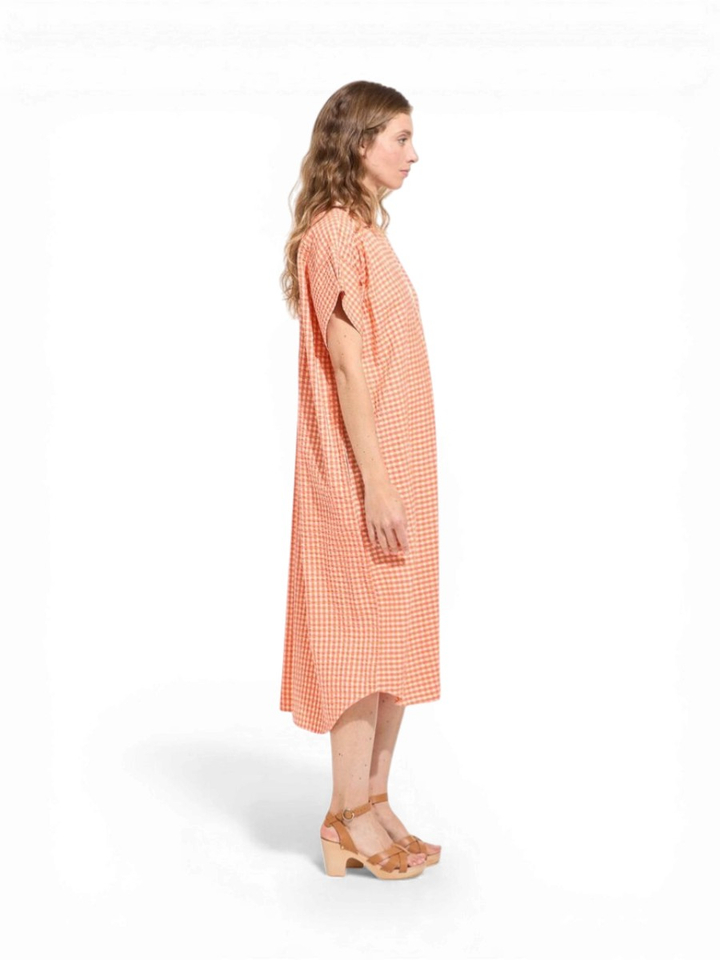 Oranje vichy jurk Noto Freesia Ma Poesie 