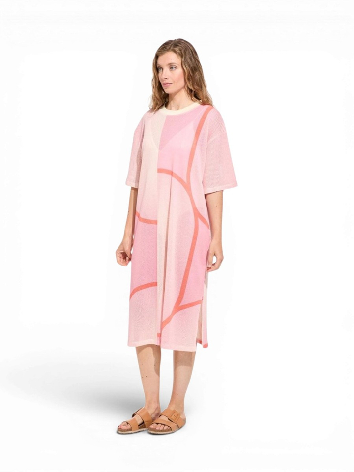 Roze jurk met print Fati Orta Ma Poesie