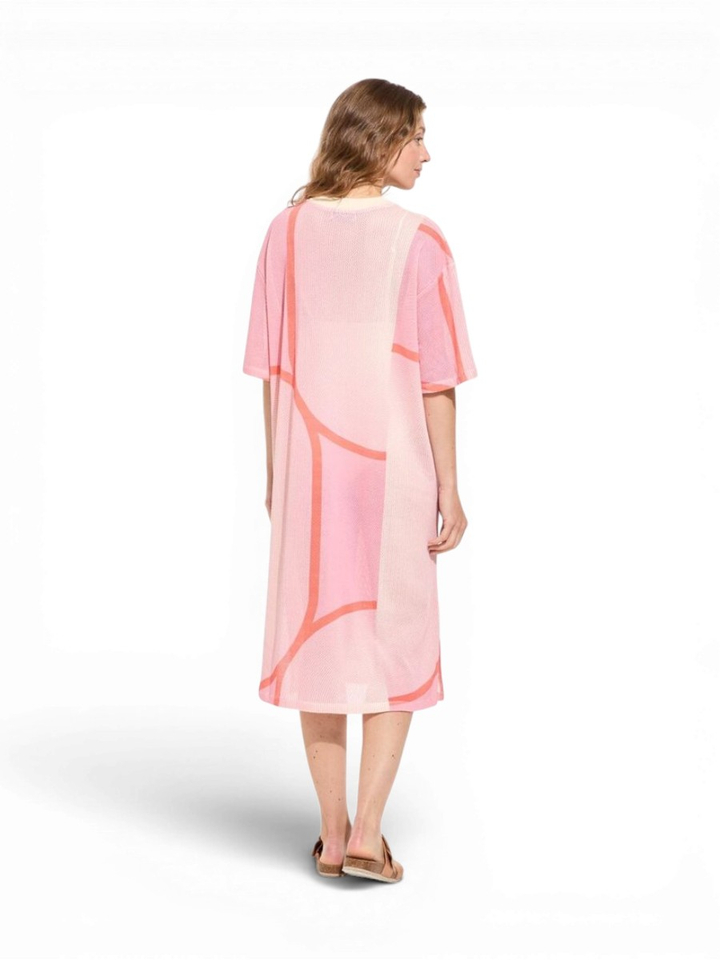 Roze jurk met print Fati Orta Ma Poesie