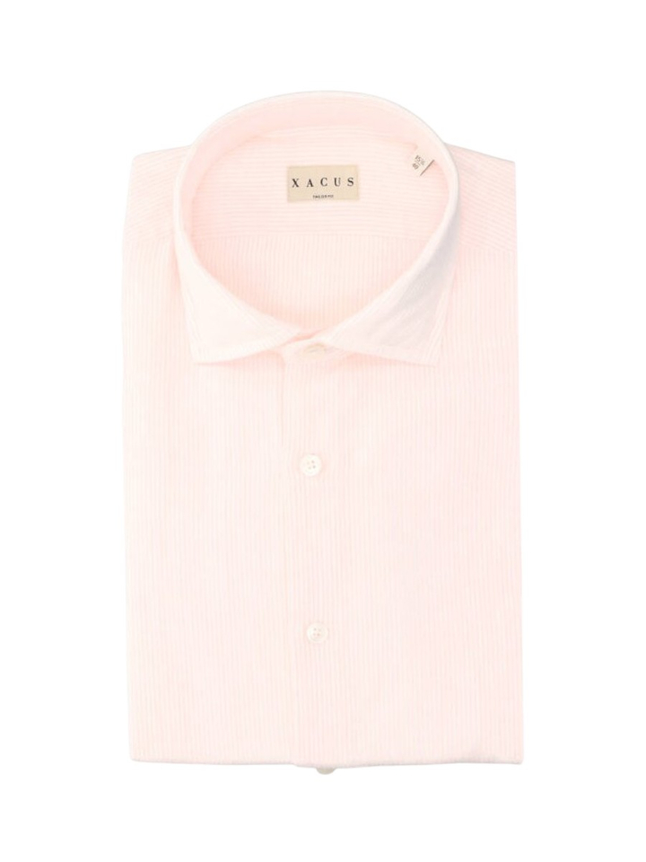 Roos katoenen hemd (regular fit) met witte strepen Xacus 
