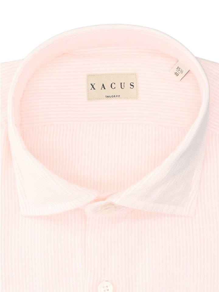 Roos katoenen hemd (regular fit) met witte strepen Xacus 