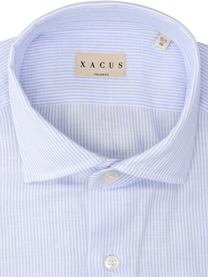 Wit katoenen hemd (regular fit) met strepen en lange mouwen Xacus