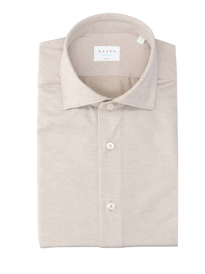 Jersey katoenen hemd (regular fit) met lange mouwen Xacus