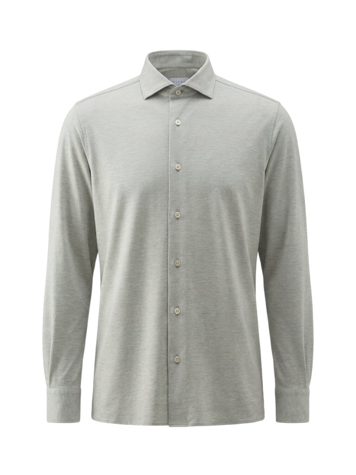 Groen jersey hemd (regular fit) met lange mouwen Xacus 