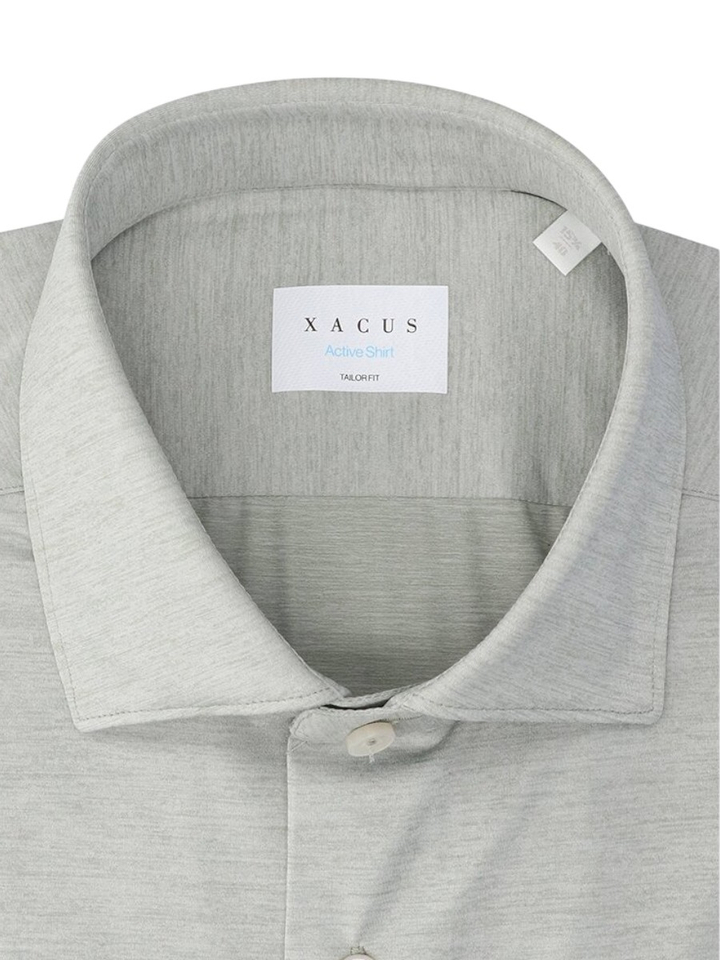 Groen jersey hemd (regular fit) met lange mouwen Xacus 