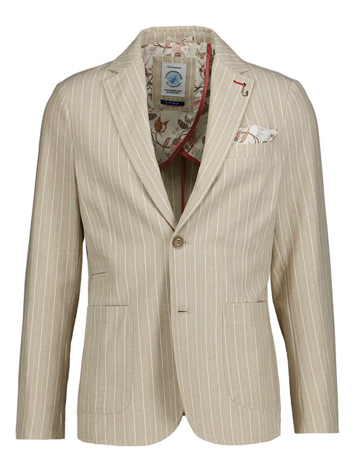 Beige gestreepte blazer A Fish Named Fred 