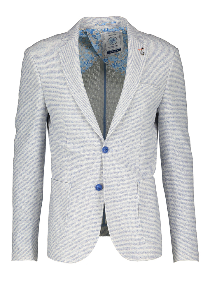 Blauwe blazer met structuur A Fish Named Fred