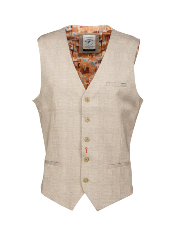 Beige mouwloze gilet A Fish Named Fred