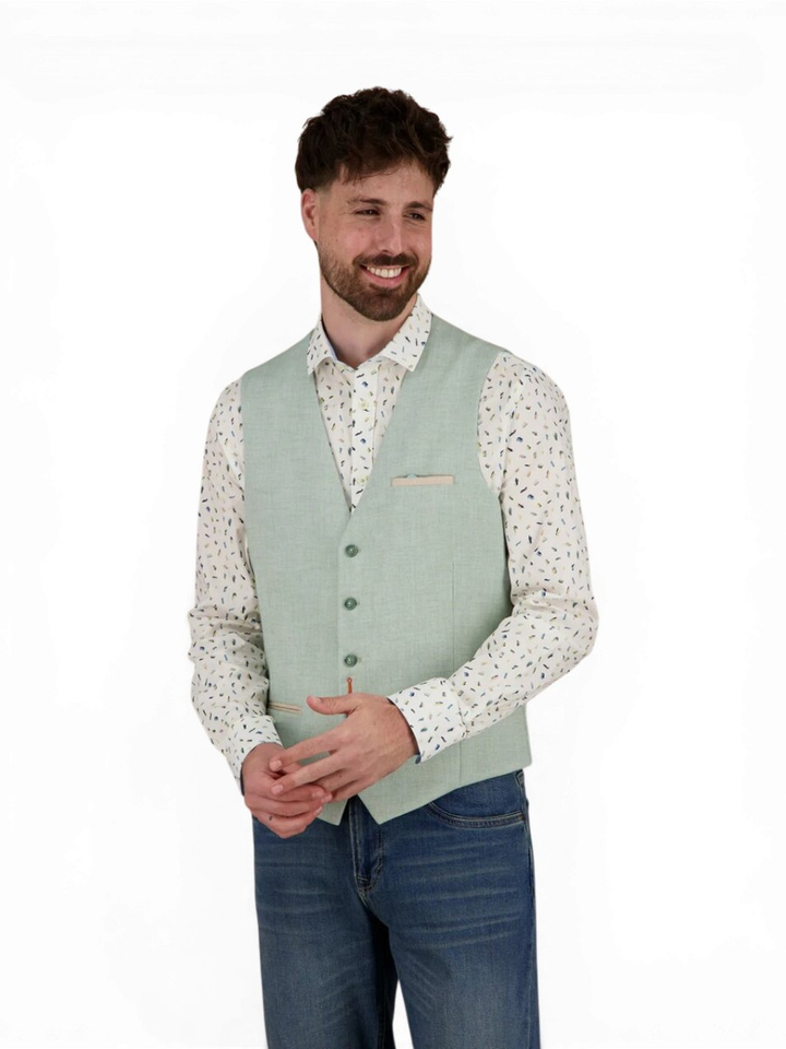 Groene gilet met knoopsluiting A Fish Named Fred