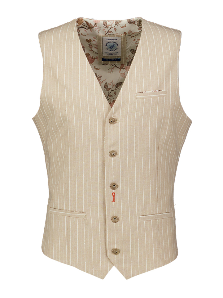 Beige gilet met streep A fish named fred