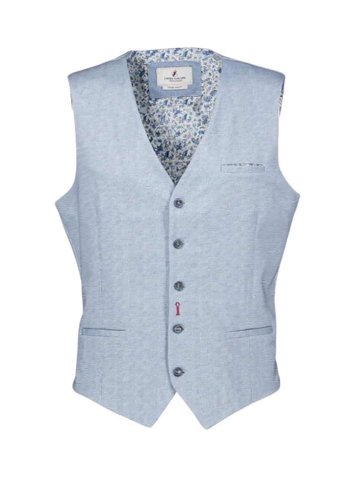 Blauwe mouwloze gilet A Fish Named Fred 