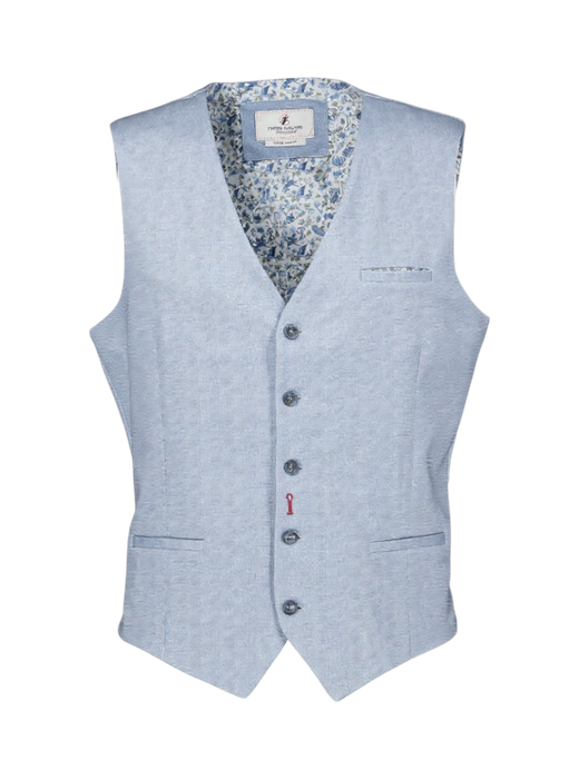 Blauwe mouwloze gilet A Fish Named Fred