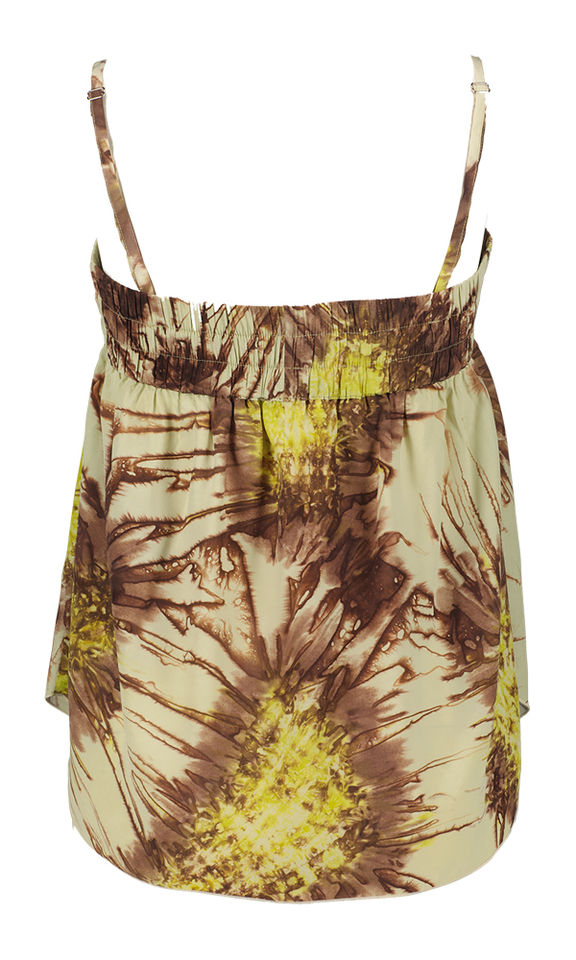 Groene bustier top met print en afneembare bandjes Paris Rabens Saloner 