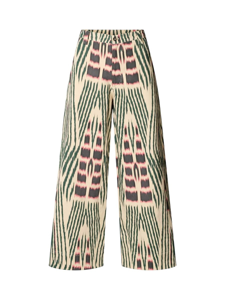Ecru lose fit broek met print Amari Rabens Saloner 