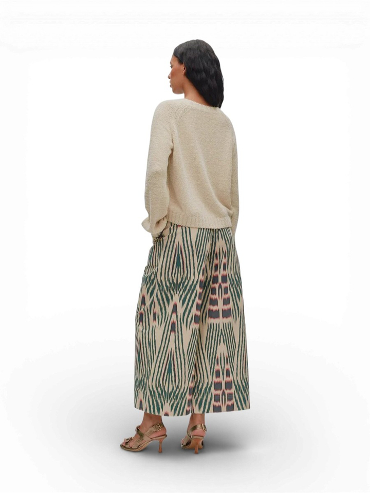 Ecru lose fit broek met print Amari Rabens Saloner 