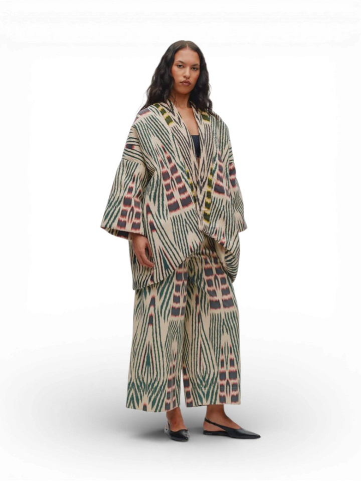 Multicolor padded kimono Abba Rabens Saloner 