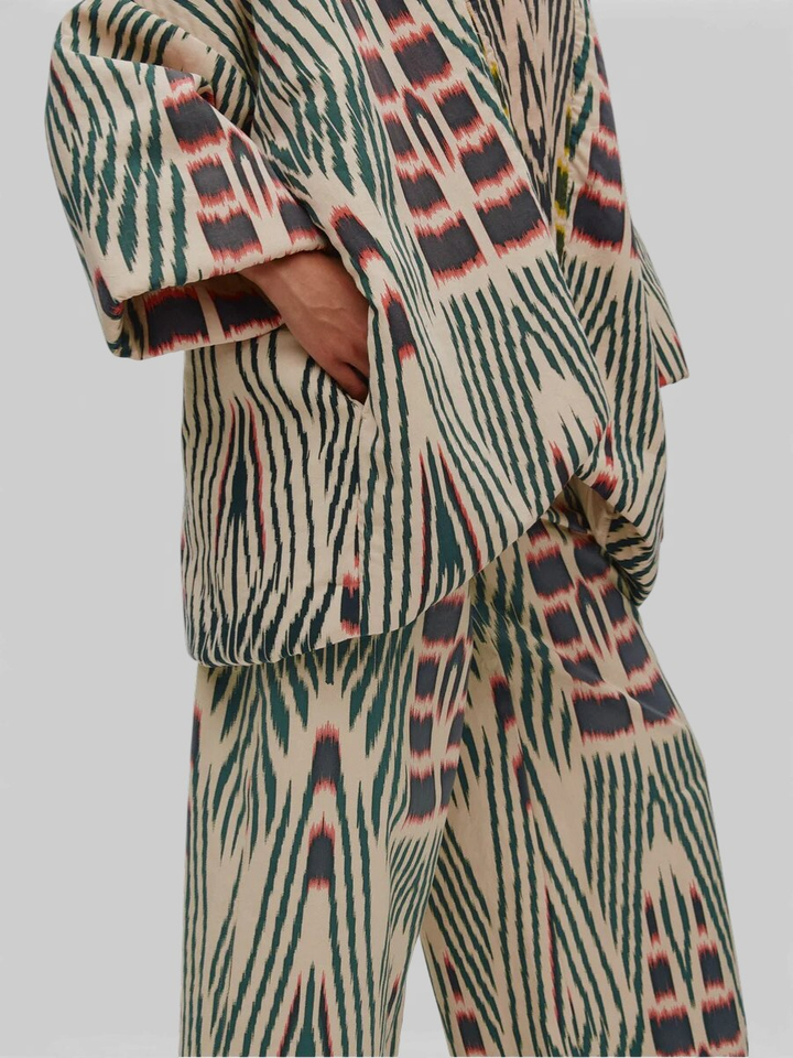 Multicolor padded kimono Abba Rabens Saloner 