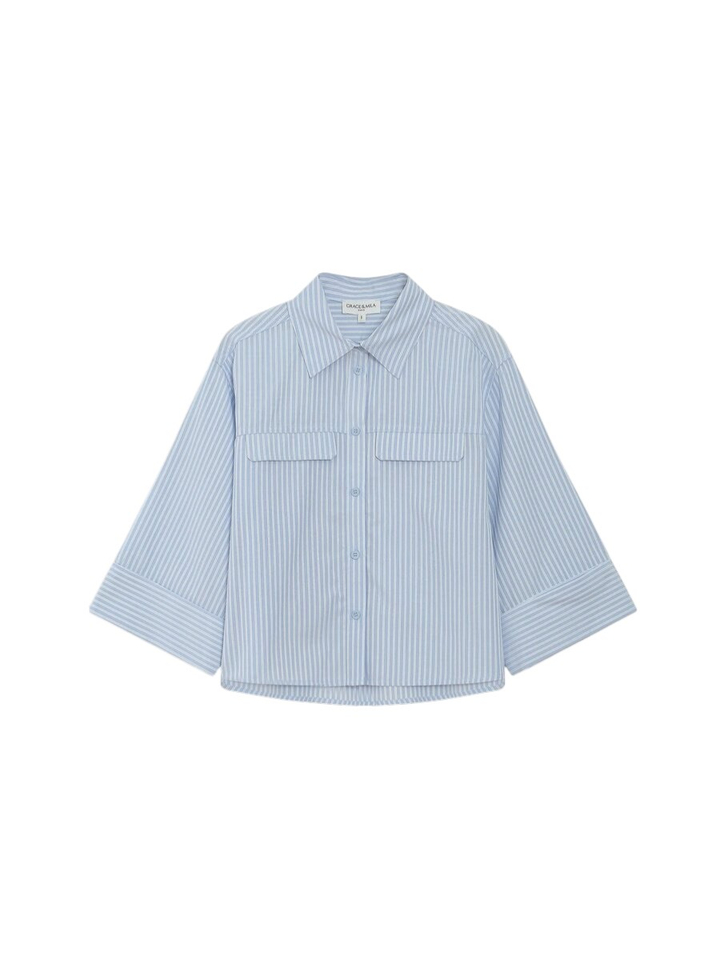 Blauwe gestreepte bloes Voice Grace&Mila