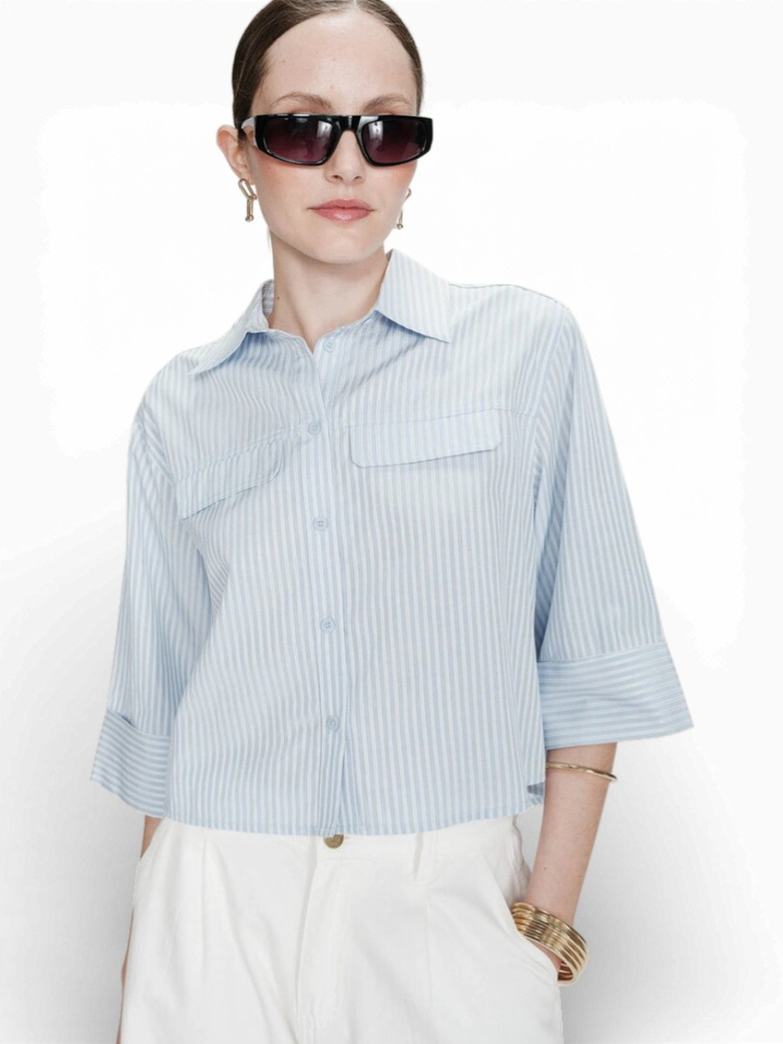 Blauwe gestreepte bloes Voice Grace&Mila
