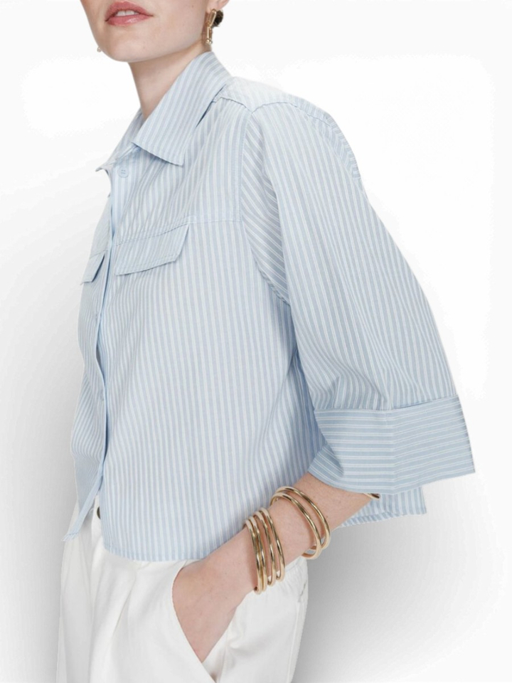 Blauwe gestreepte bloes Voice Grace&Mila