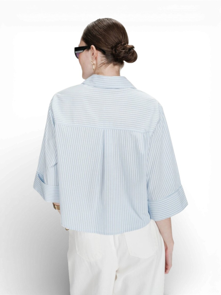 Blauwe gestreepte bloes Voice Grace&Mila