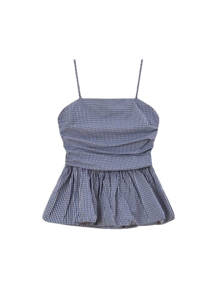 Marineblauwe getailleerde peplumtop Valo Grace&Mila