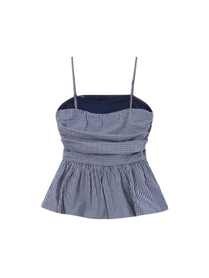 Marineblauwe getailleerde peplumtop Valo Grace&Mila