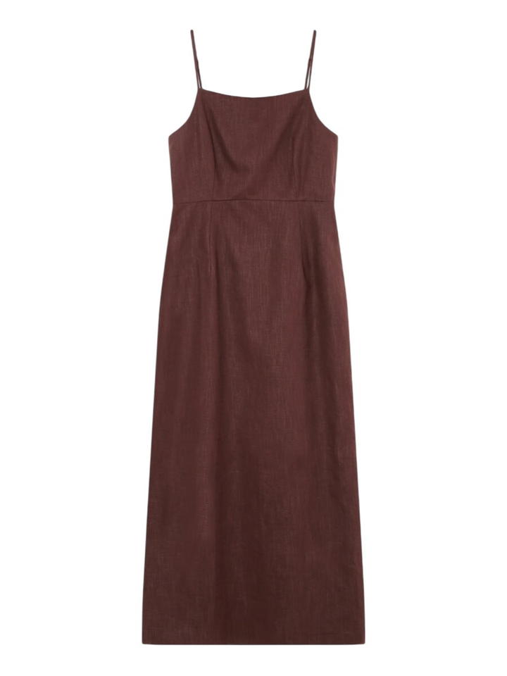 Donkerbruine linnen maxi-jurk Veranys Grace&Mila 